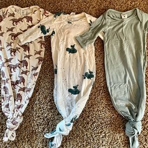 Bundle of 3 Kate Quinn Bamboo Baby Knot Tie Gowns